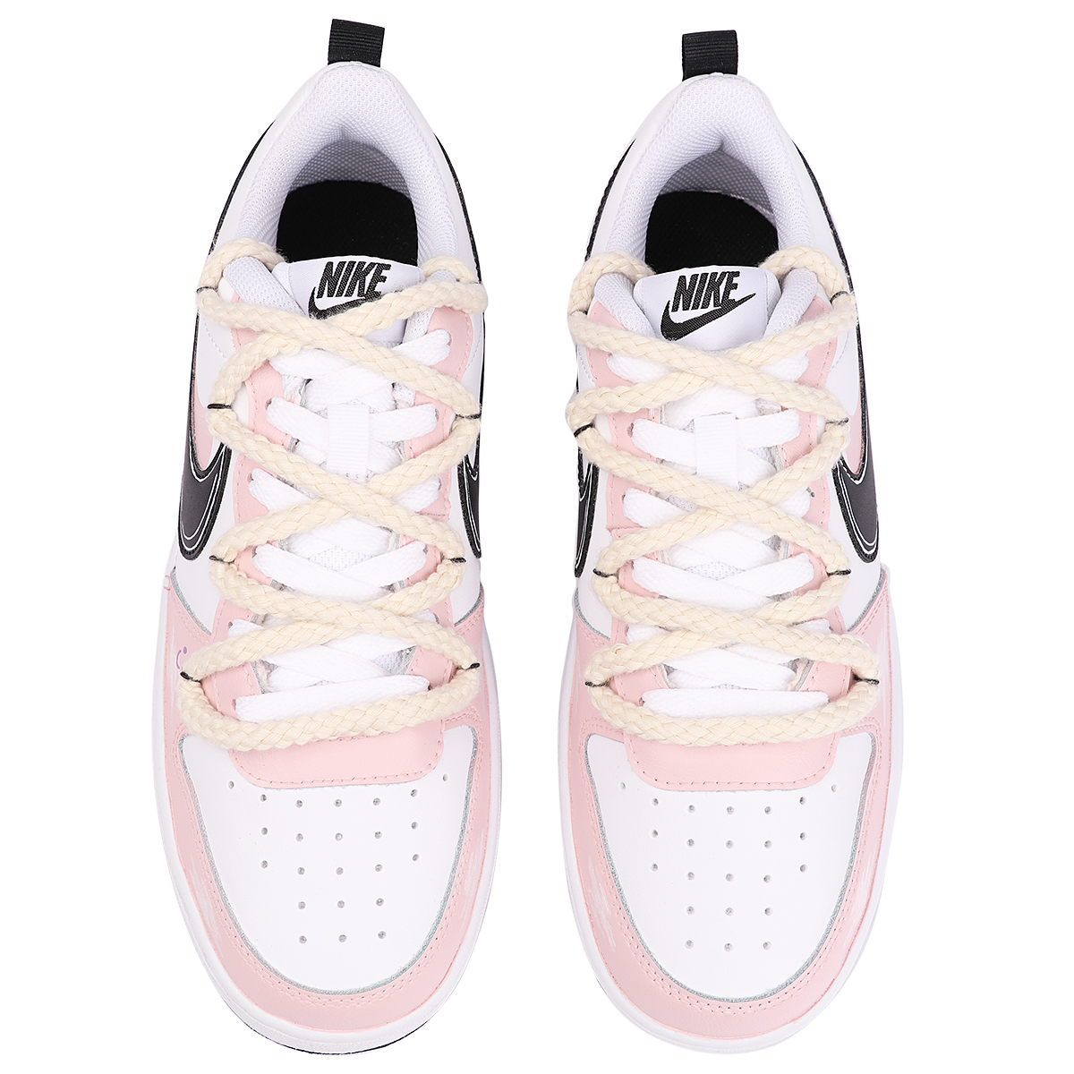 Shop 【訂製球鞋】Nike Court Borough Low 2 低筒 粉色晴空 紙飛機 信件 GS 粉白