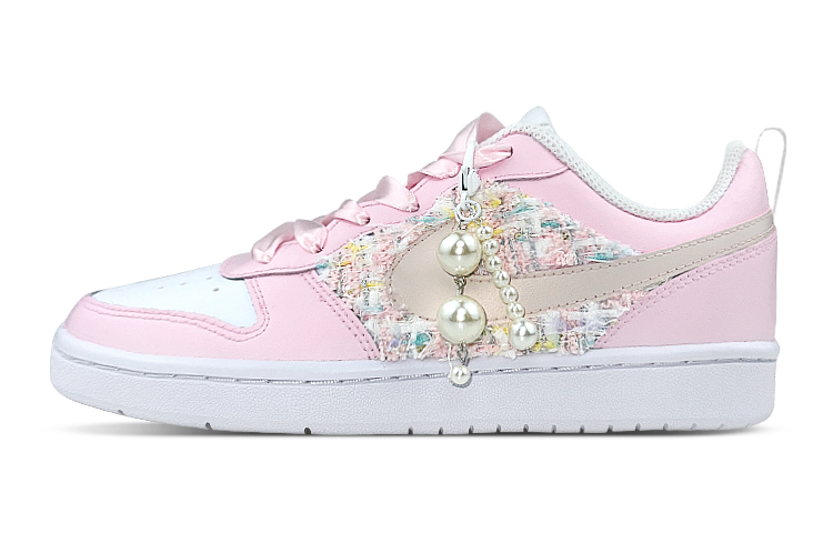 [Custom Shoes] Nike Court Borough Low 2 'Pink White Patchwork'