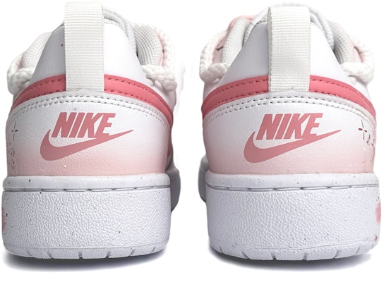 【客製化球鞋】Nike Court Borough Low 2 撫夢少女 甜美風 手繪濺墨 解構鞋帶 防滑減震 低筒 板鞋 GS 粉白 Shop 【客製化球鞋】Nike Court Borough Low 2 撫夢少女 甜美風 手繪濺墨 解構鞋帶 防滑減震 低筒 板鞋 GS 粉白