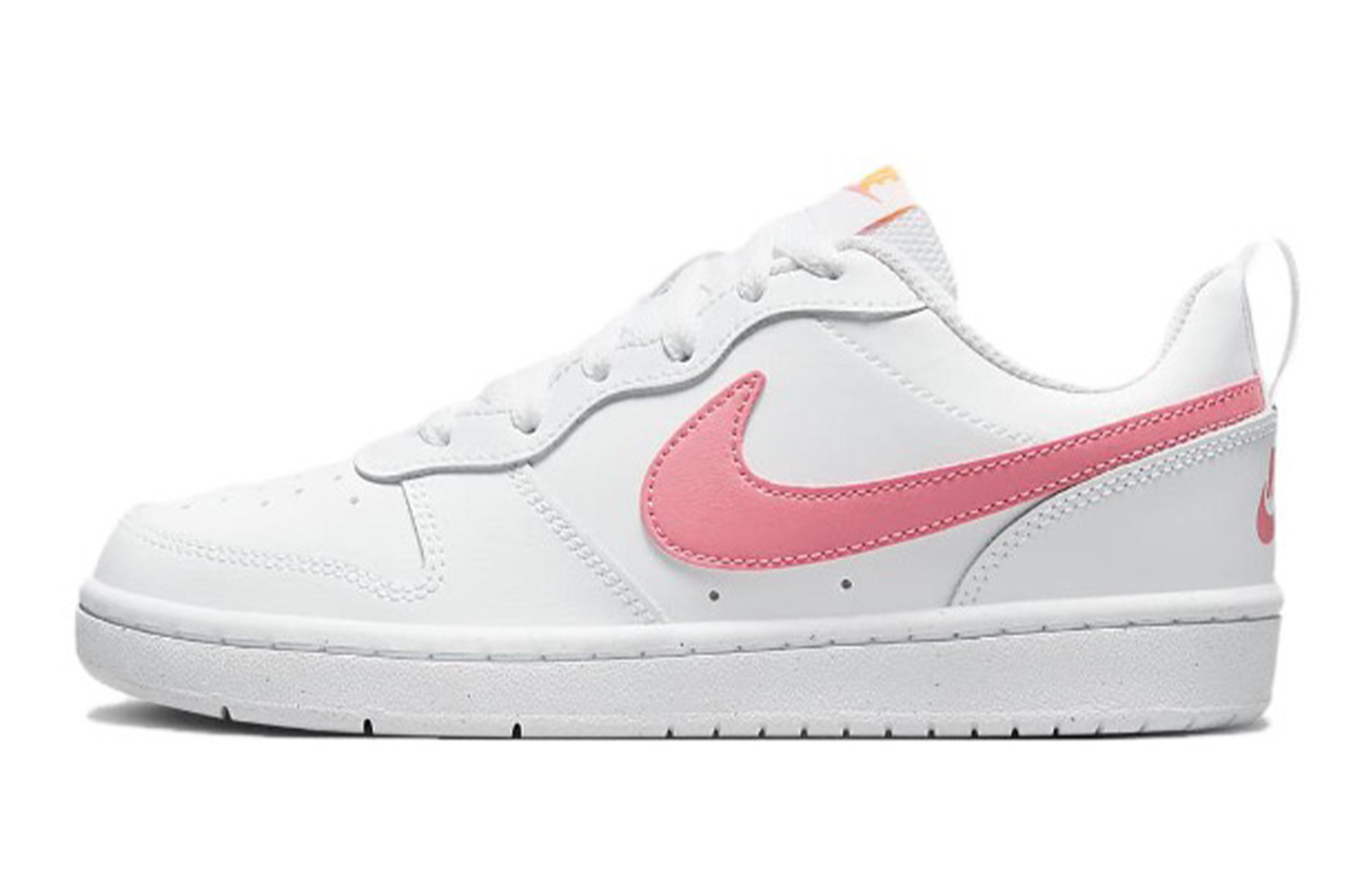 Details for 【客製化球鞋】Nike Court Borough Low 2 撫夢少女 甜美風 手繪濺墨 解構鞋帶 防滑減震 低筒 板鞋 GS 粉白