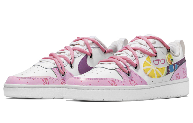 Shop Nike Court Borough Low 2 "Fiesta Rosa Amarilla" BQ5448-100(Team127-粉色夏日水果派对)
