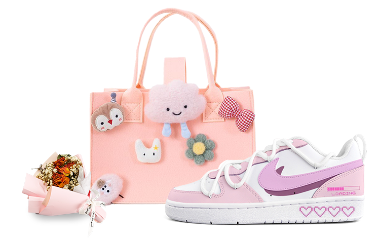 Buy 定制鞋款 Nike Court Borough Low 2 '像素粉心双钩解构鞋带盒' BQ5448-100(Team13-像素粉)