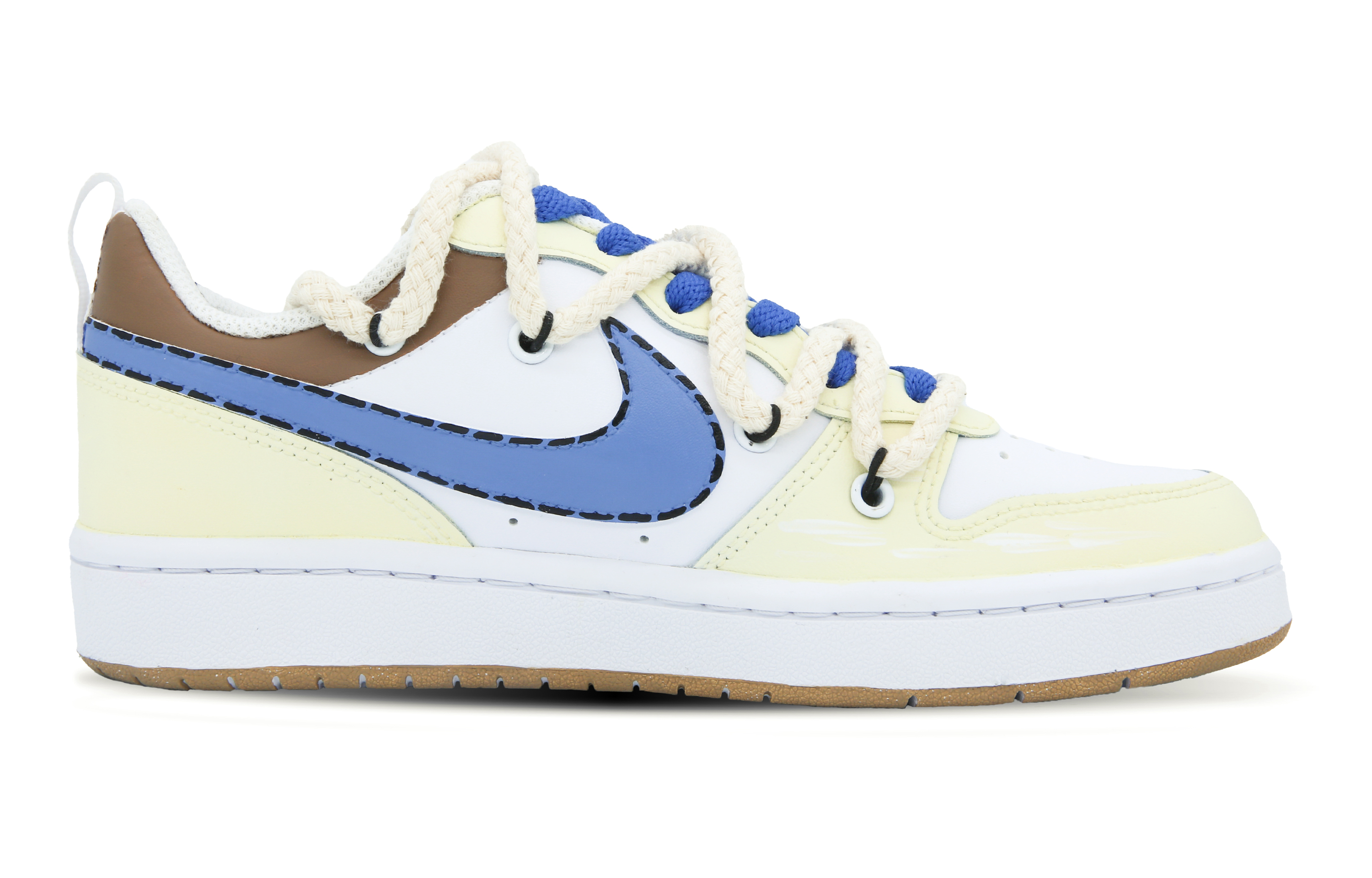 Order [定制鞋] 耐克Court Borough Low 2 '顽皮云朵'篮球鞋 BQ5448-100(Team7-童趣云朵女款)