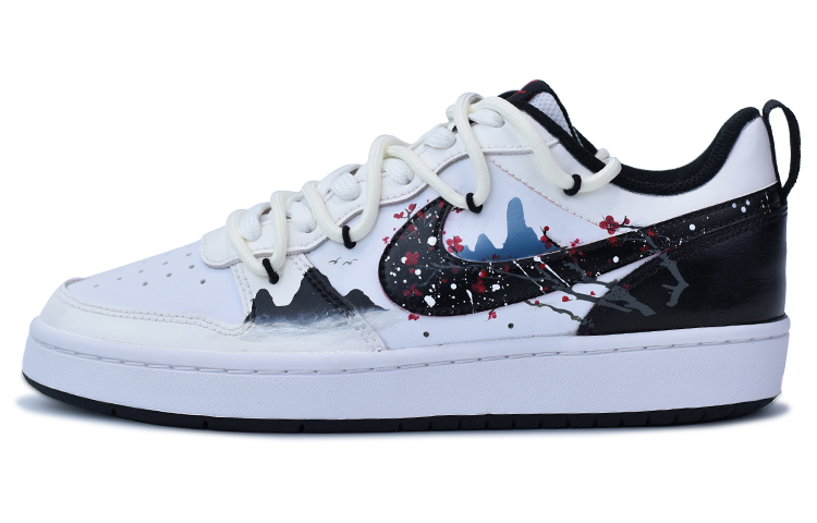 Buy 【定製球鞋】 Nike Court Borough Low 2 梅花 國風 街頭風 拆解式 防滑耐磨 低筒 球板鞋 GS 黑紅