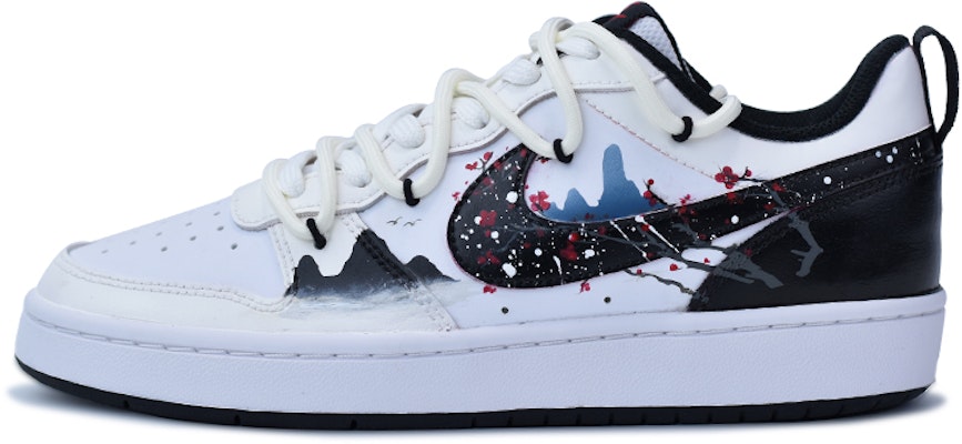 【定製球鞋】 Nike Court Borough Low 2 梅花 國風 街頭風 拆解式 防滑耐磨 低筒 球板鞋 GS 黑紅 Buy 【定製球鞋】 Nike Court Borough Low 2 梅花 國風 街頭風 拆解式 防滑耐磨 低筒 球板鞋 GS 黑紅