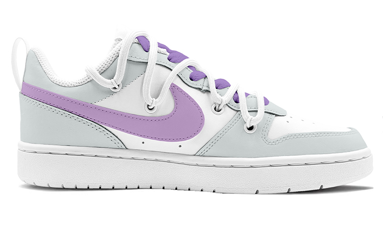 Order [Sepatu Kustom] Nike Court Borough Low 2 'Beruang Kutub Ungu Abu-abu' BQ5448-100(TeamK-紫色北极熊)