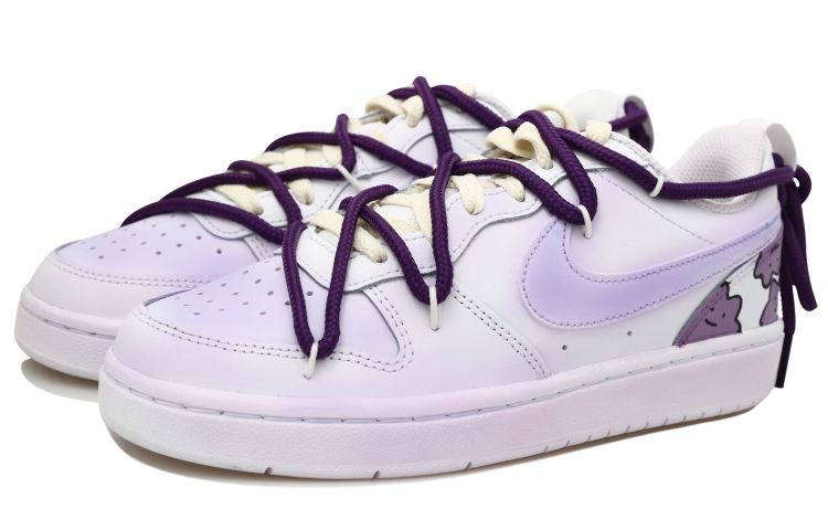 Lookbook ナイキ コート Borough Low 2 紫モンスター落書きカスタム BQ5448-100(Team拾玖-紫色小怪兽S-BOX)
