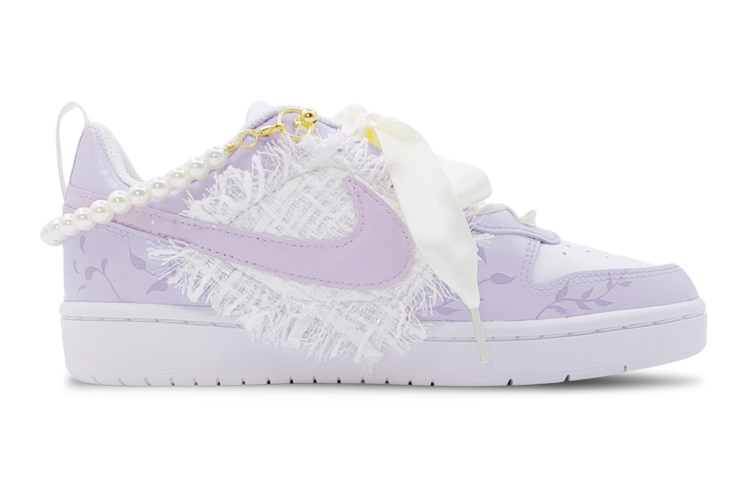 Order [定制鞋] 耐克 Court Borough Low 2 '紫绸珍珠' BQ5448-100(Team68-女款小香风温柔紫）