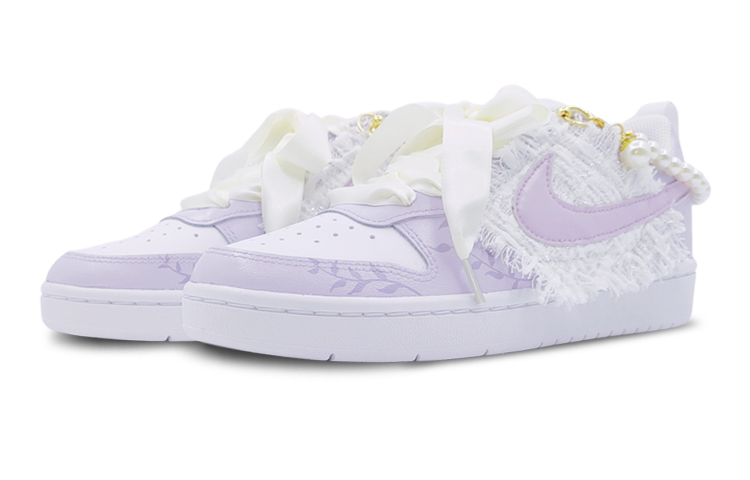 Lookbook [定制鞋] 耐克 Court Borough Low 2 '紫绸珍珠' BQ5448-100(Team68-女款小香风温柔紫）