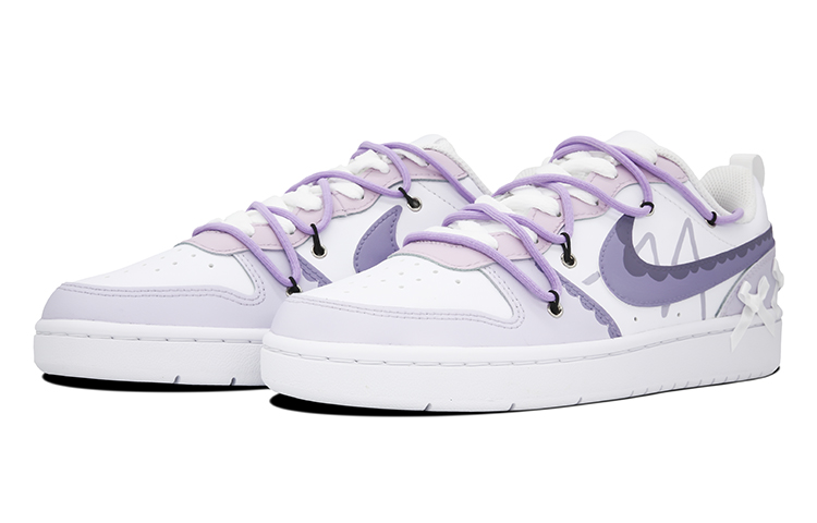 Lookbook [Zapatillas Personalizadas] Nike Court Borough Low 2 'Morado Blanco' BQ5448-100(Team73-香芋蛋糕女款)
