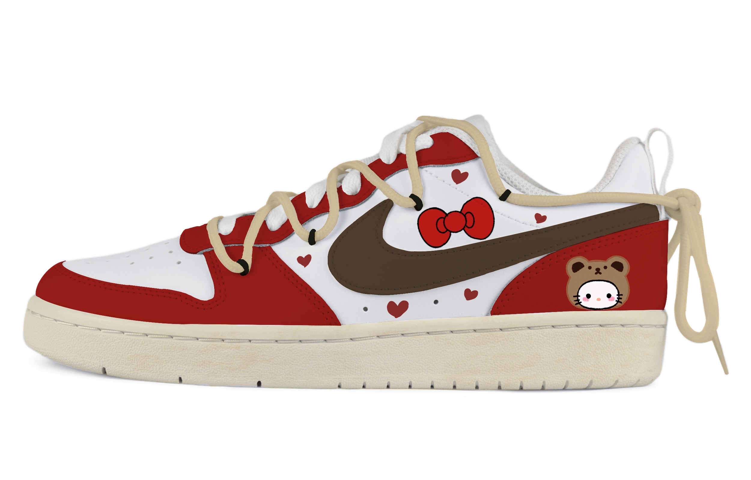 Buy [定制鞋款] 耐克Court Borough Low 2 "红心" BQ5448-100(TeamD-GS款红心鼠咪S-BOX)