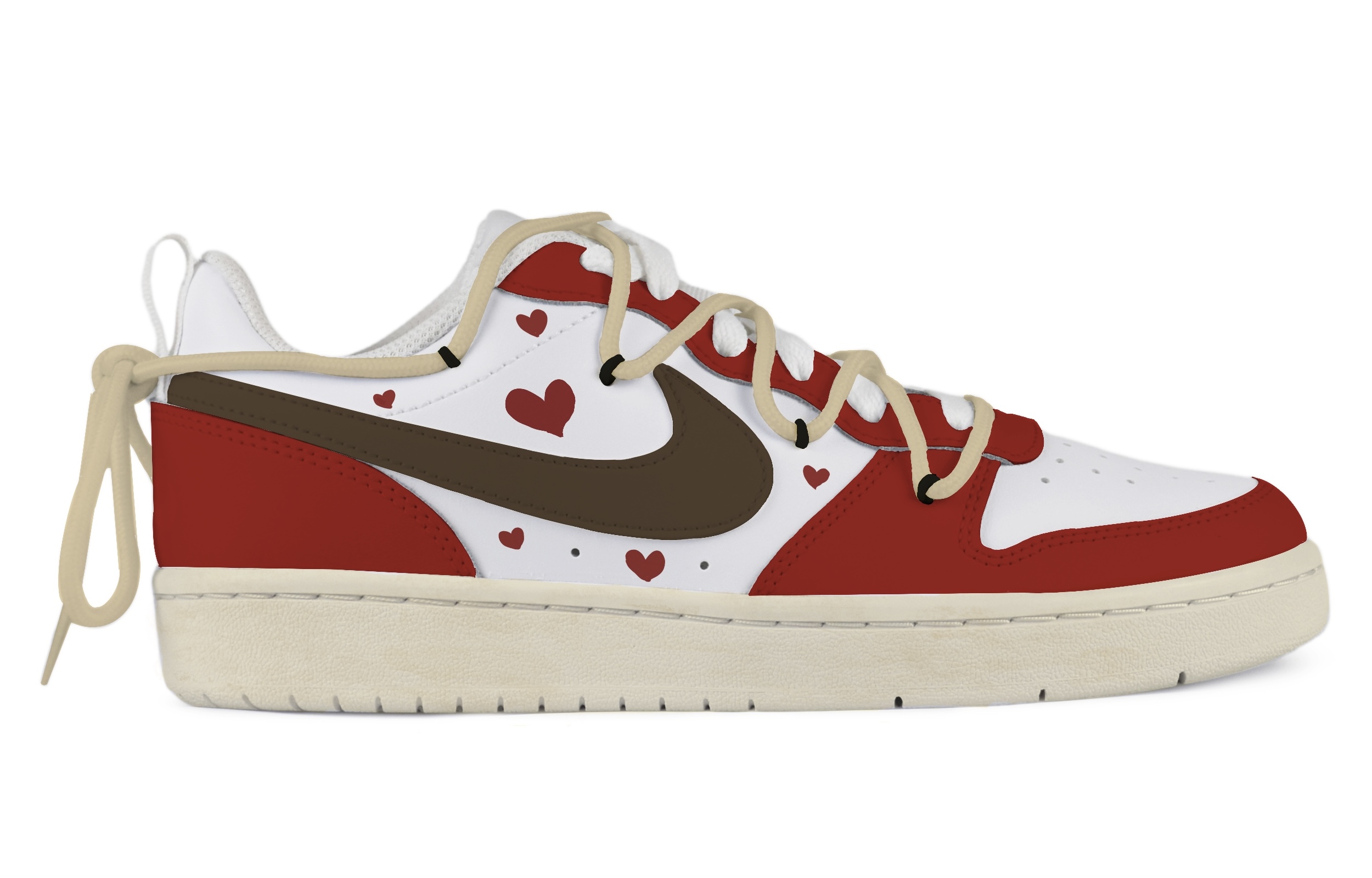 Order [定制鞋款] 耐克Court Borough Low 2 "红心" BQ5448-100(TeamD-GS款红心鼠咪S-BOX)