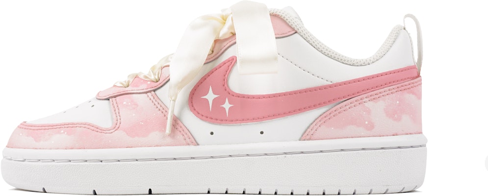 【訂製球鞋】【現貨】Nike Court Borough Low 2 玖制 粉色星空 浪漫銀河 星辰大海 低筒 板鞋 GS 白粉 Buy 【訂製球鞋】【現貨】Nike Court Borough Low 2 玖制 粉色星空 浪漫銀河 星辰大海 低筒 板鞋 GS 白粉