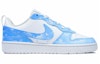 Order 【定制球鞋】 Nike Court Borough Low 2 玖制 浪漫藍天 天際 喜鵲 飛鳥 漸變色天空 復古 休閒 板鞋 GS 藍色