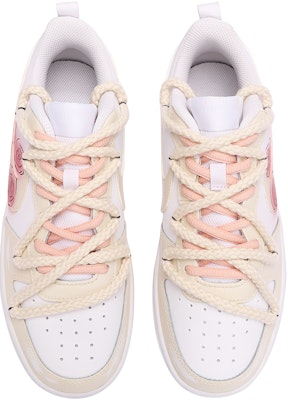 【訂製球鞋】Nike Court Borough Low 2 羅曼蒂遇見 復古 百搭 低筒 板鞋 GS 米白 Shop 【訂製球鞋】Nike Court Borough Low 2 羅曼蒂遇見 復古 百搭 低筒 板鞋 GS 米白