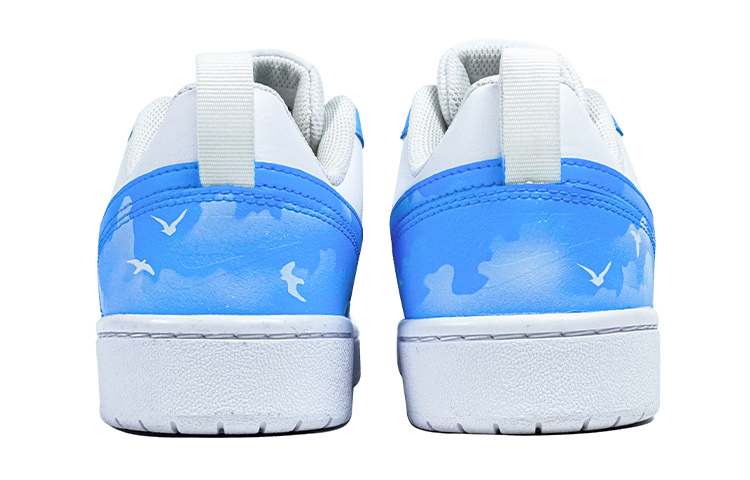 Shop 【定制球鞋】 Nike Court Borough Low 2 玖制 浪漫藍天 天際 喜鵲 飛鳥 漸變色天空 復古 休閒 板鞋 GS 藍色