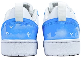 【定制球鞋】 Nike Court Borough Low 2 玖制 浪漫藍天 天際 喜鵲 飛鳥 漸變色天空 復古 休閒 板鞋 GS 藍色 Shop 【定制球鞋】 Nike Court Borough Low 2 玖制 浪漫藍天 天際 喜鵲 飛鳥 漸變色天空 復古 休閒 板鞋 GS 藍色