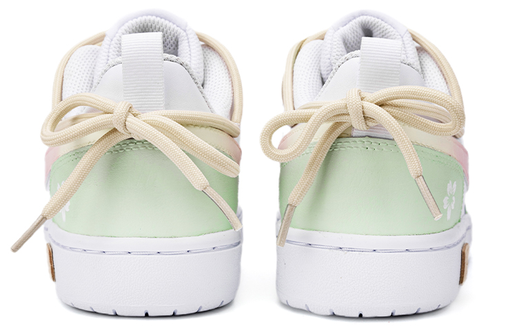 Shop [Kasut Custom] Nike Court Borough Low 2 'Sakura Deconstructed Putih Merah Jambu Hijau' BQ5448-100(Team18-C樱花绿粉双鞋带）