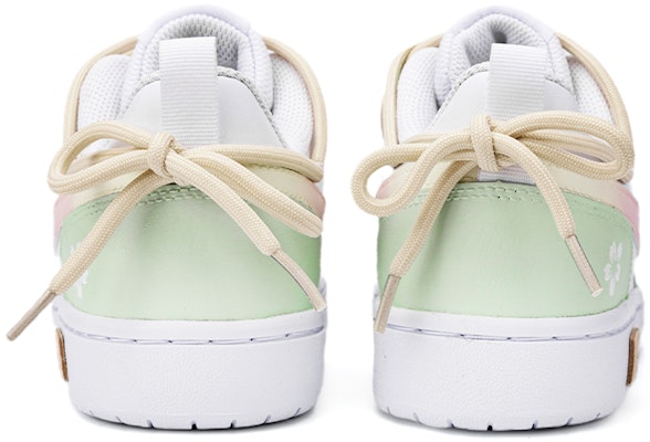 【定製球鞋】Nike Court Borough Low 2 櫻花 解構雙鞋帶 手繪小清新 低筒 板鞋 GS 白粉綠 Shop 【定製球鞋】Nike Court Borough Low 2 櫻花 解構雙鞋帶 手繪小清新 低筒 板鞋 GS 白粉綠