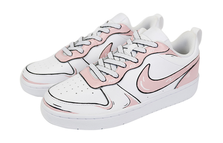 Lookbook [Zapatos Personalizados] Nike Court Borough Low 2 'Anime Sakura Rosa' BQ5448-100(TeamThree-女款二次元)