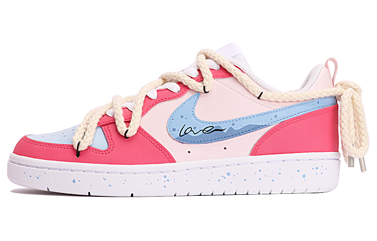 Buy [Zapatillas Personalizadas] Nike Court Borough Low 2 'Sea Salt Rose' BQ5448-100(TeamThree-女款海盐玫瑰玫红)