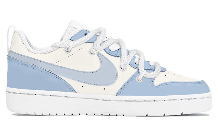 Order 【客製球鞋】Nike Court Borough Low 2 高級小眾 海鹽奶油 牛奶冰 解構綁帶 低筒 板鞋 GS 米藍