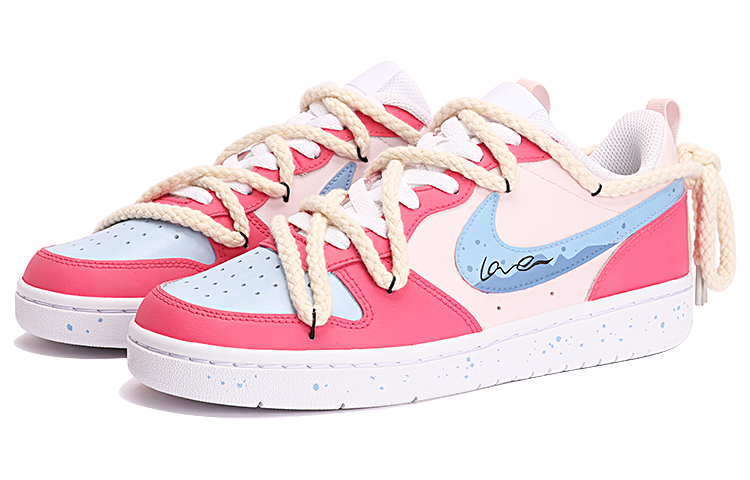 Lookbook [Zapatillas Personalizadas] Nike Court Borough Low 2 'Sea Salt Rose' BQ5448-100(TeamThree-女款海盐玫瑰玫红)