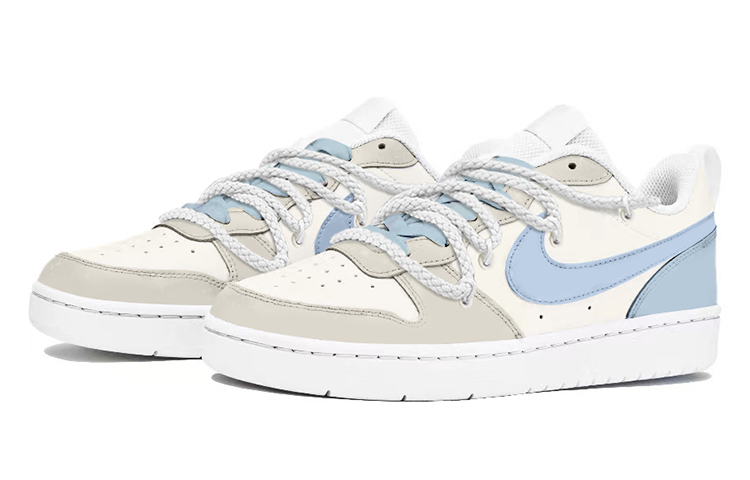 Lookbook [Zapatos Personalizados] Nike Court Borough Low 2 'Sea Salt Milk Blue' BQ5448-100(TeamY-女款海盐牛奶冰米奶蓝)