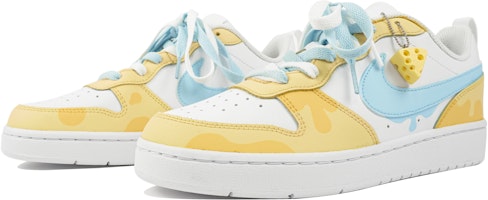 【訂製球鞋】【現貨】 Nike Court Borough Low 2 海鹽起司 奶酪 可愛掛飾 低筒 板鞋 GS 白黃 Lookbook 【訂製球鞋】【現貨】 Nike Court Borough Low 2 海鹽起司 奶酪 可愛掛飾 低筒 板鞋 GS 白黃