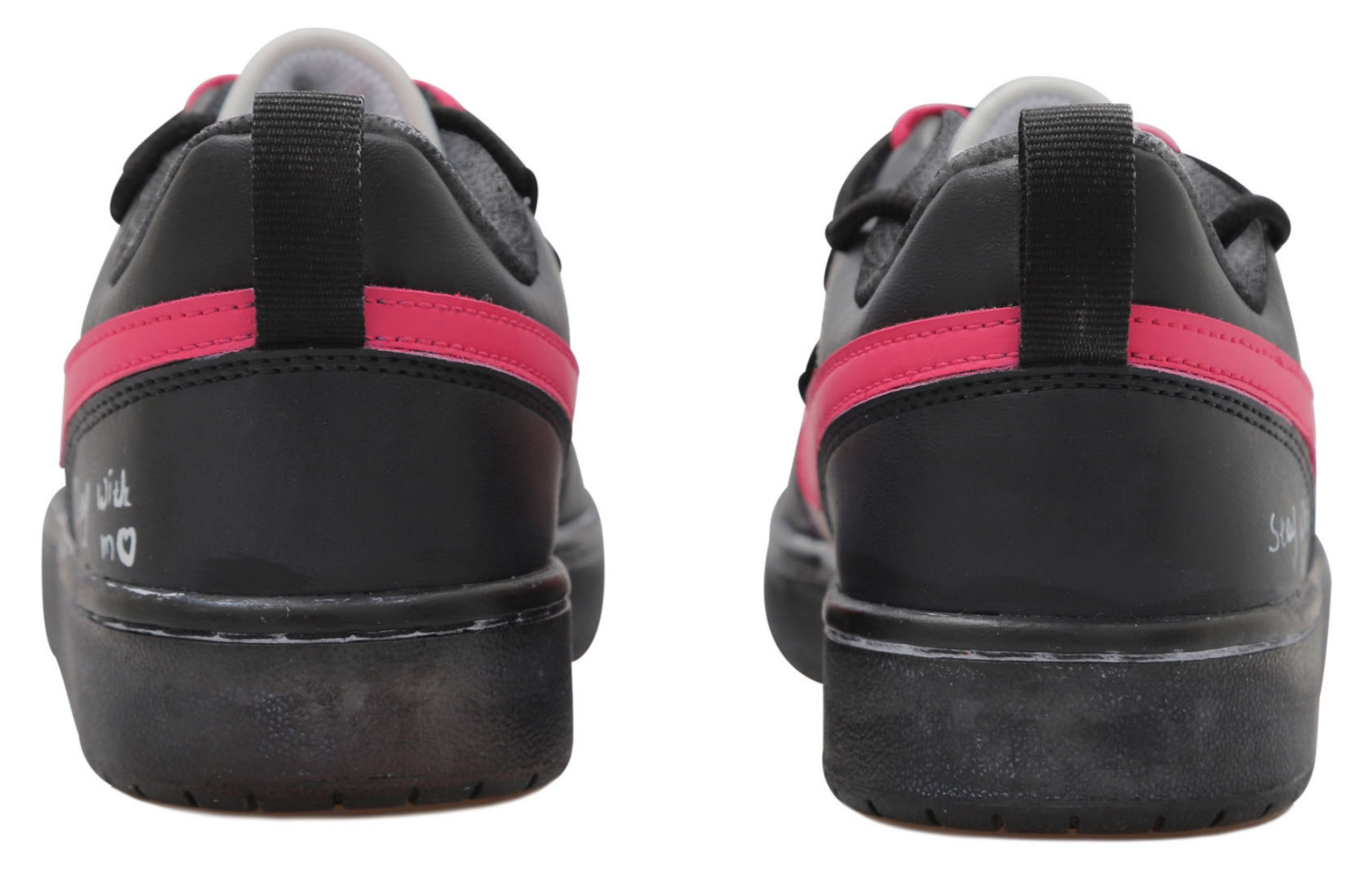 [Custom Shoes] Nike Court Borough Low 2 'Shibuya Lovers Panda Deconstructed Black White Rose Pink' 圖 4