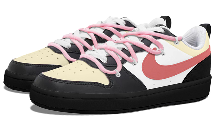 Lookbook [Sneakers Kustom] Nike Court Borough Low 2 'Shibuya Y2K Pink Hitam' BQ5448-104(TeamY-女款涩谷辣妹粉黑)