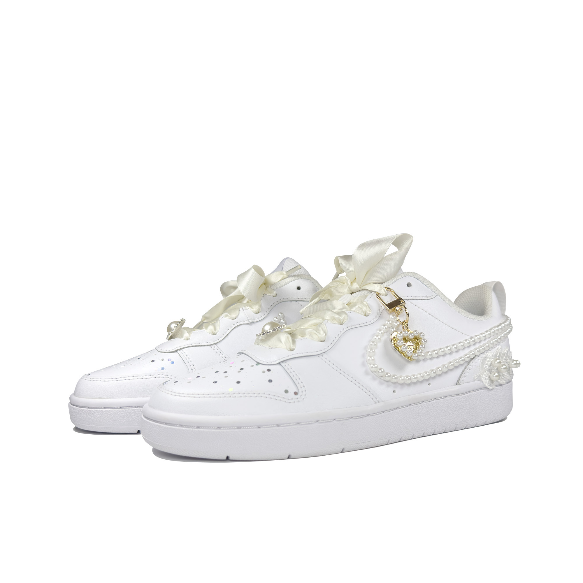 Lookbook Zapatillas Nike Court Borough Low 2 'Perla de Flores Gemelas' BQ5448-100(Team95-双生花影)