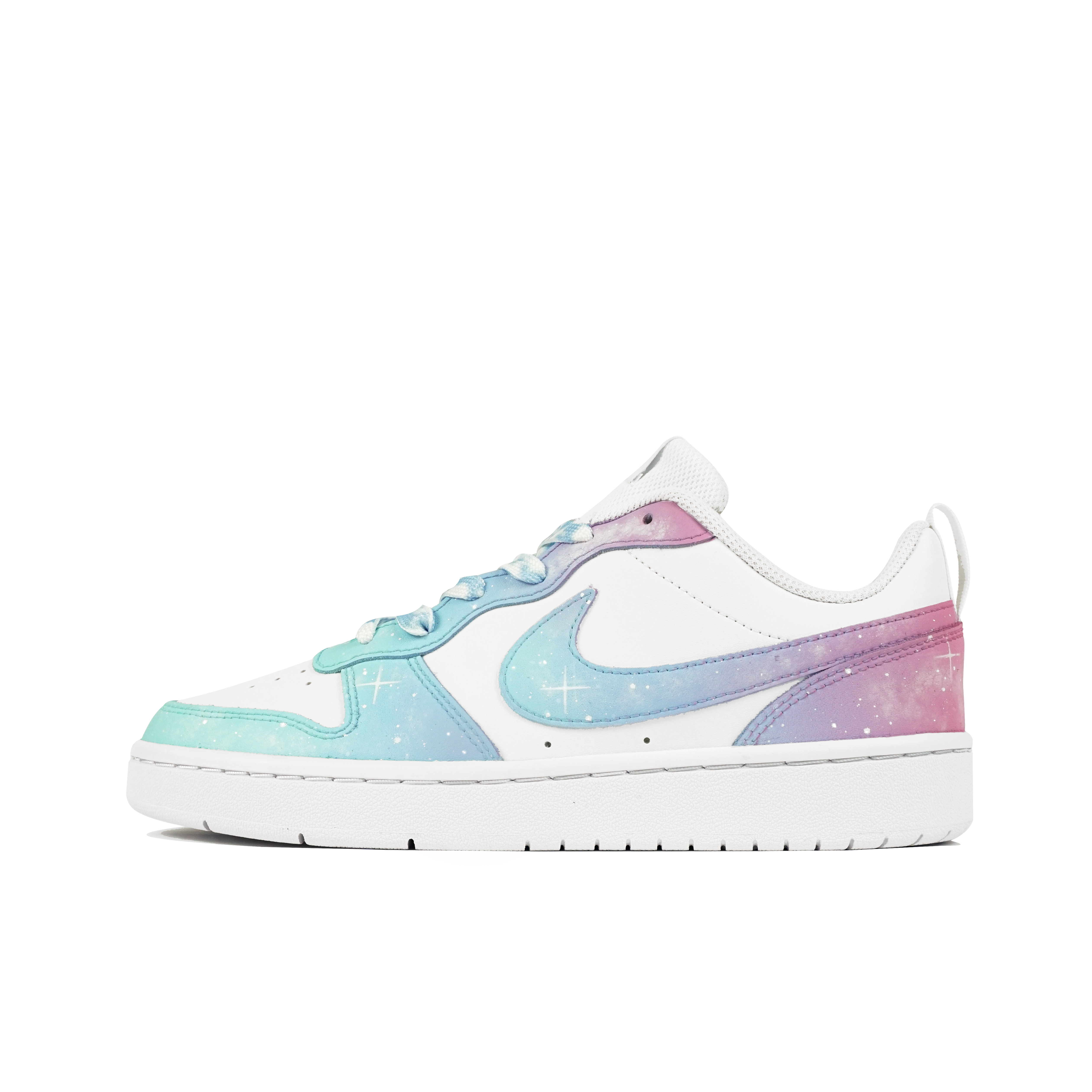 Buy [Sneakers Kustom] Nike Court Borough Low 2 'Gradien Pelangi Galaxy Dopamin' BQ5448-100(Team陆-绚烂星空)