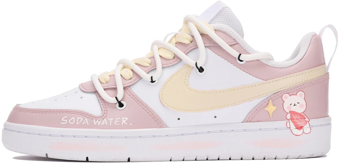 custom-shoes-nike-court-borough-low-2-strawberry-bear-pink-white