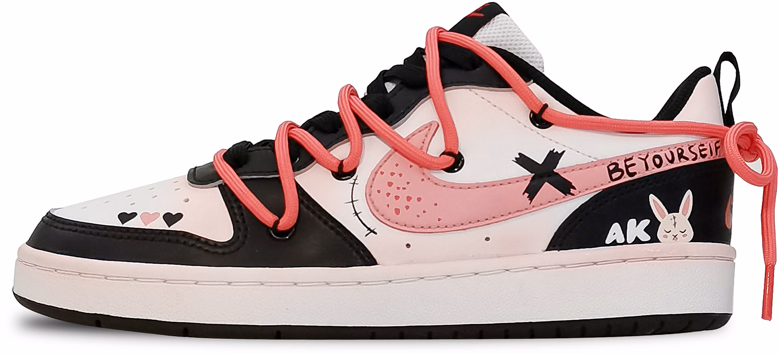 custom-shoes-nike-court-borough-low-2-strawberry-bunny-black-pink