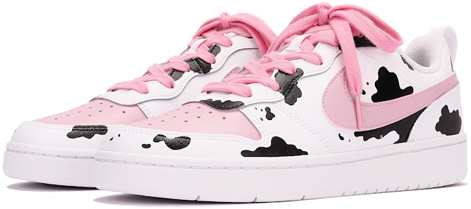 【客製球鞋】Nike Court Borough Low 2 草莓奶牛 少女 百搭 低筒 板鞋 GS 黑白粉 Lookbook 【客製球鞋】Nike Court Borough Low 2 草莓奶牛 少女 百搭 低筒 板鞋 GS 黑白粉