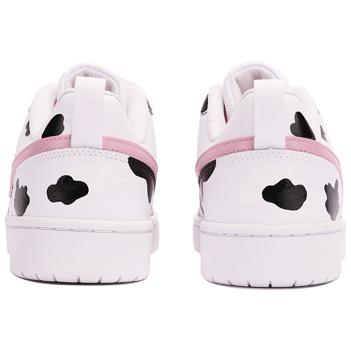 Shop [定制鞋款] 耐克 Court Borough Low 2 '草莓牛奶牛' BQ5448-100(TeamThree-草莓奶牛-黑白粉)
