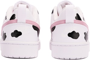 【客製球鞋】Nike Court Borough Low 2 草莓奶牛 少女 百搭 低筒 板鞋 GS 黑白粉 Shop 【客製球鞋】Nike Court Borough Low 2 草莓奶牛 少女 百搭 低筒 板鞋 GS 黑白粉
