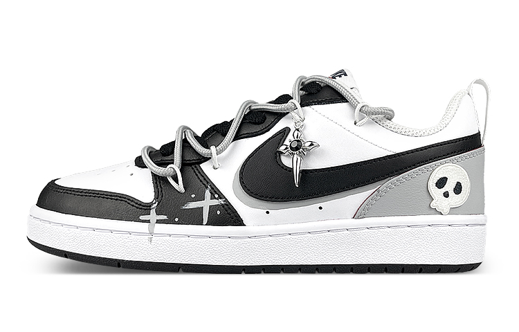 Buy Sepatu Kustom: Nike Court Borough Low 2 'Street Punk Deconstructed Skull' DO7446-101-458245