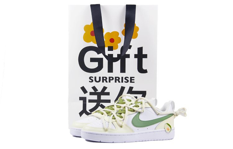 Buy [Sepatu Custom] Nike Court Borough Low 2 'Alpukat Musim Panas - Putih Hijau' BQ5448-100(TeamJ-夏日牛油果box)