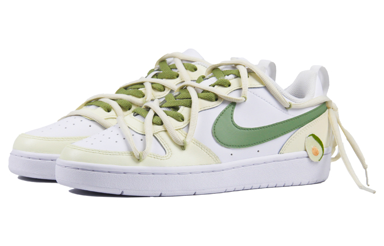 Shop [Sepatu Custom] Nike Court Borough Low 2 'Alpukat Musim Panas - Putih Hijau' BQ5448-100(TeamJ-夏日牛油果box)