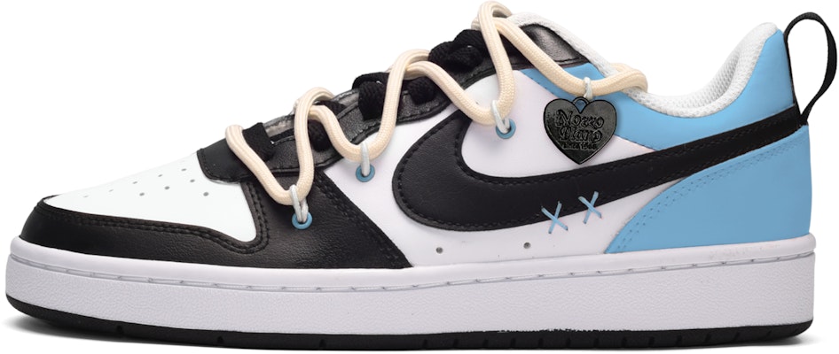 【訂製球鞋】 Nike Court Borough Low 2 夏日清涼 活力閃電 低筒 板鞋 GS 黑白藍 Buy 【訂製球鞋】 Nike Court Borough Low 2 夏日清涼 活力閃電 低筒 板鞋 GS 黑白藍