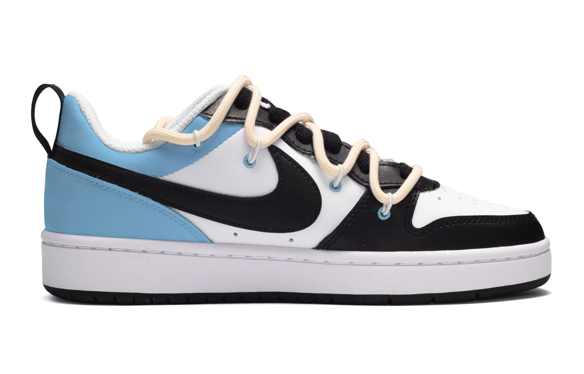 Order [Sneakers Kustom] Nike Court Borough Low 2 'Summer Breeze Hitam Putih Biru' BQ5448-104(TeamE-女款活力闪电黑白蓝)