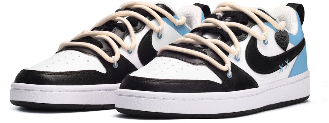 【訂製球鞋】 Nike Court Borough Low 2 夏日清涼 活力閃電 低筒 板鞋 GS 黑白藍 Lookbook 【訂製球鞋】 Nike Court Borough Low 2 夏日清涼 活力閃電 低筒 板鞋 GS 黑白藍