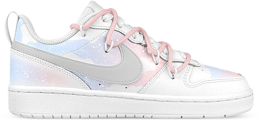 【訂製球鞋】Nike Court Borough Low 2 夏日夢想 漸變染色 解構 泼墨 低筒 板鞋 GS 白粉藍 Order 【訂製球鞋】Nike Court Borough Low 2 夏日夢想 漸變染色 解構 泼墨 低筒 板鞋 GS 白粉藍