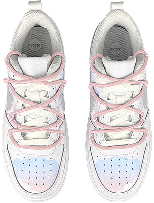 【訂製球鞋】Nike Court Borough Low 2 夏日夢想 漸變染色 解構 泼墨 低筒 板鞋 GS 白粉藍 Shop 【訂製球鞋】Nike Court Borough Low 2 夏日夢想 漸變染色 解構 泼墨 低筒 板鞋 GS 白粉藍