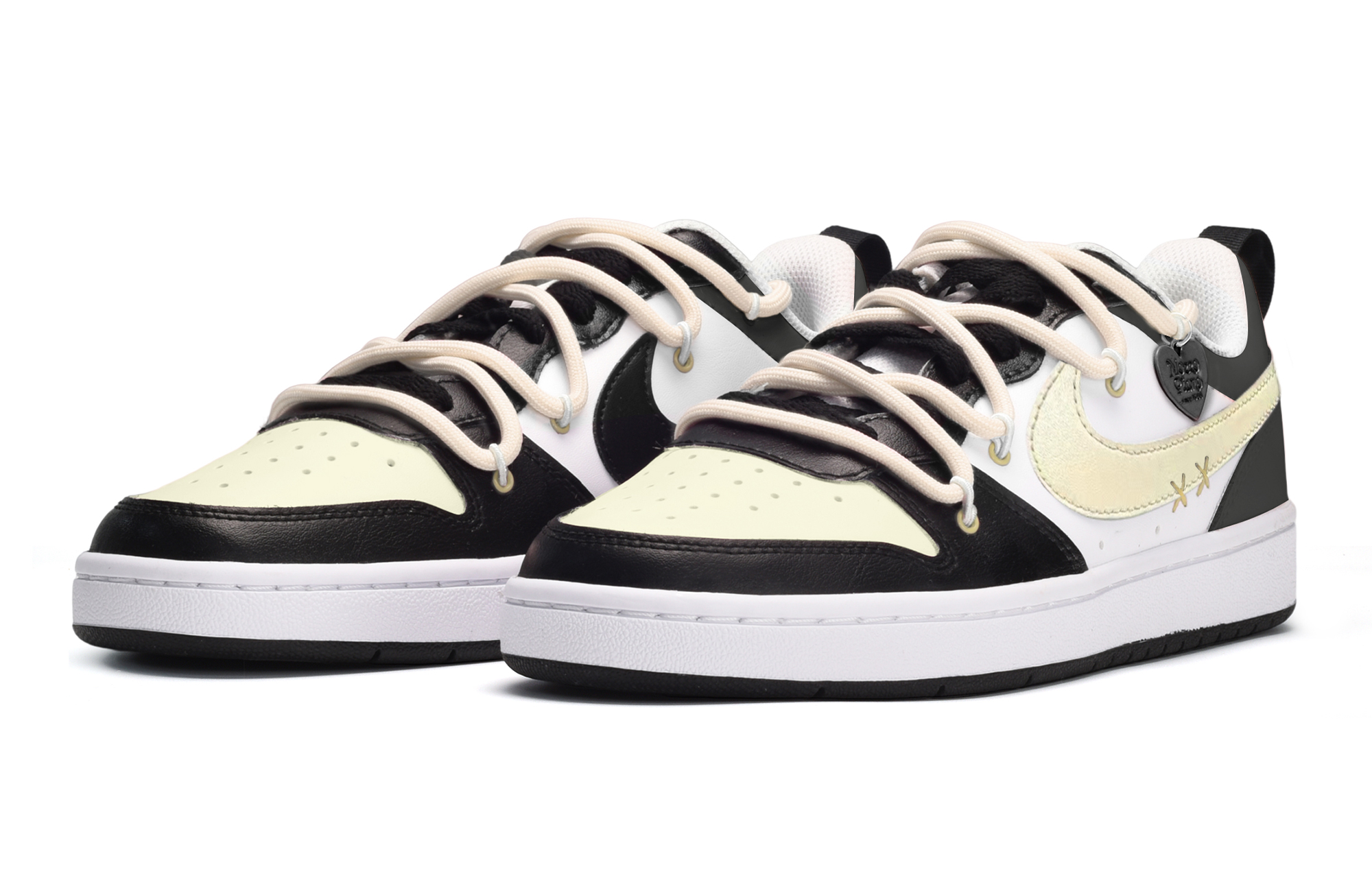 Lookbook 【度身訂做球鞋】Nike Court Borough Low 2 夏日奶昔 低筒 板鞋 GS 黑白黃