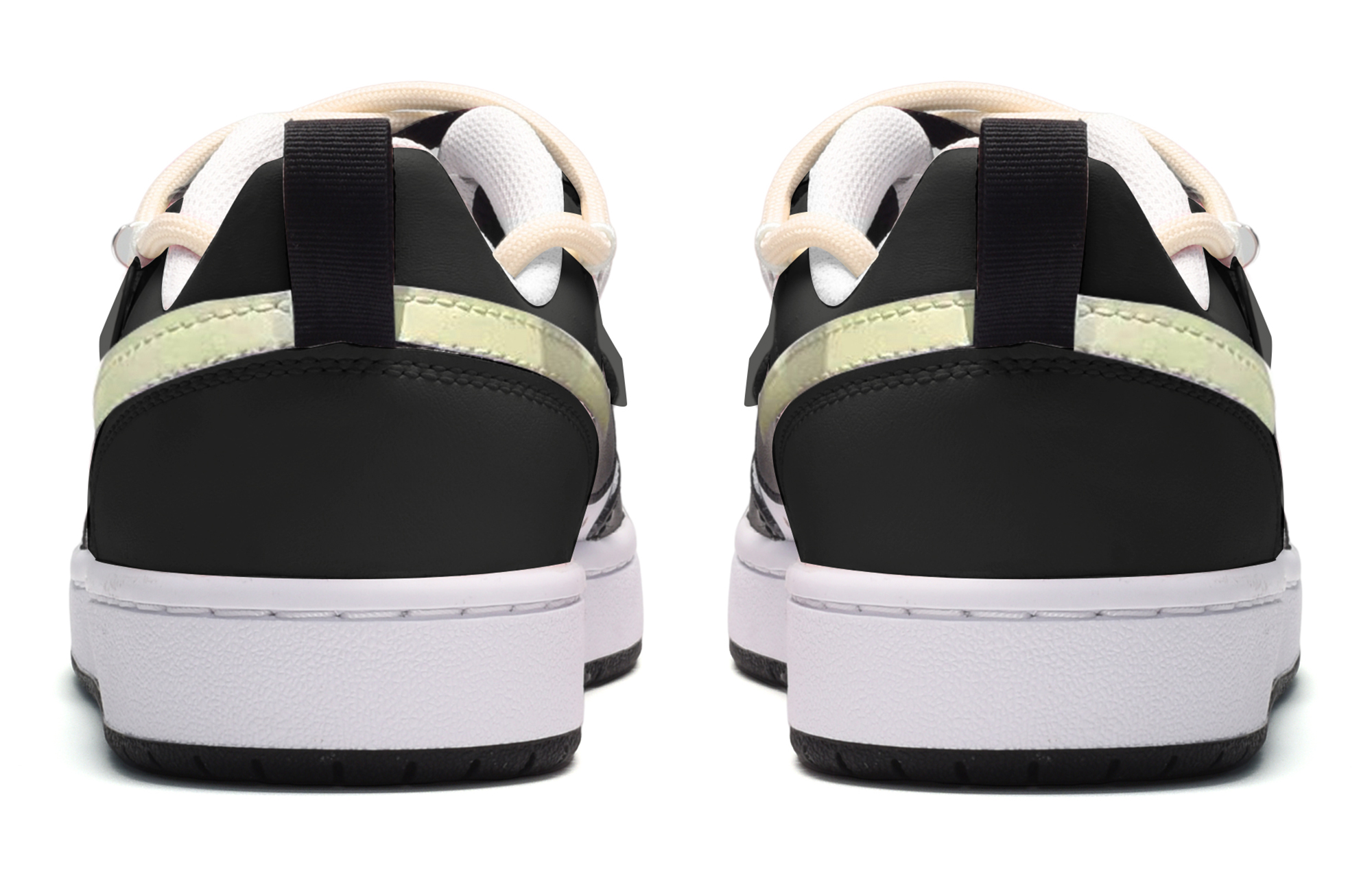 Shop 【度身訂做球鞋】Nike Court Borough Low 2 夏日奶昔 低筒 板鞋 GS 黑白黃