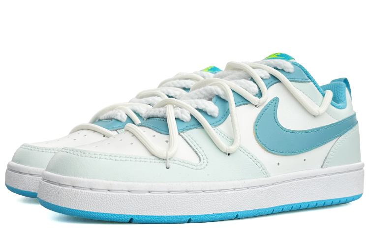 Lookbook [Sepatu Custom] Nike Court Borough Low 2 'Summer Story Putih Biru' BQ5448-122(Team13-夏日物语)