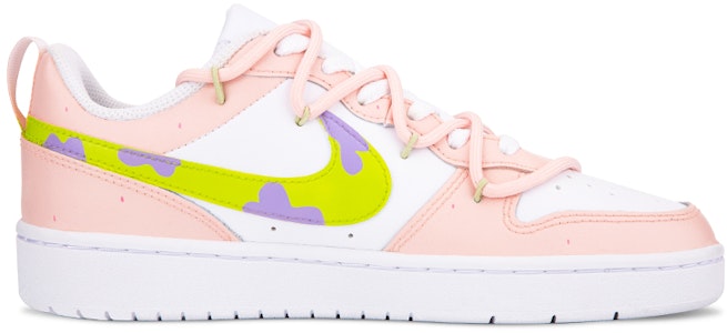 【定制球鞋】Nike Court Borough Low 2 夏日主題 可愛卡通 解構綁帶 低幫 板鞋 GS 粉綠 Order 【定制球鞋】Nike Court Borough Low 2 夏日主題 可愛卡通 解構綁帶 低幫 板鞋 GS 粉綠